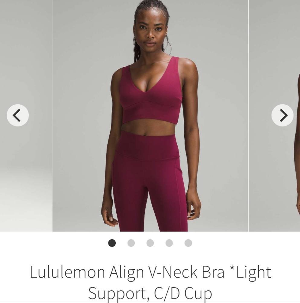 lululemon align V-Neck C/D Cup Light Support - Deep Luxe Pink